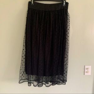 Black polka dots tulle skirt